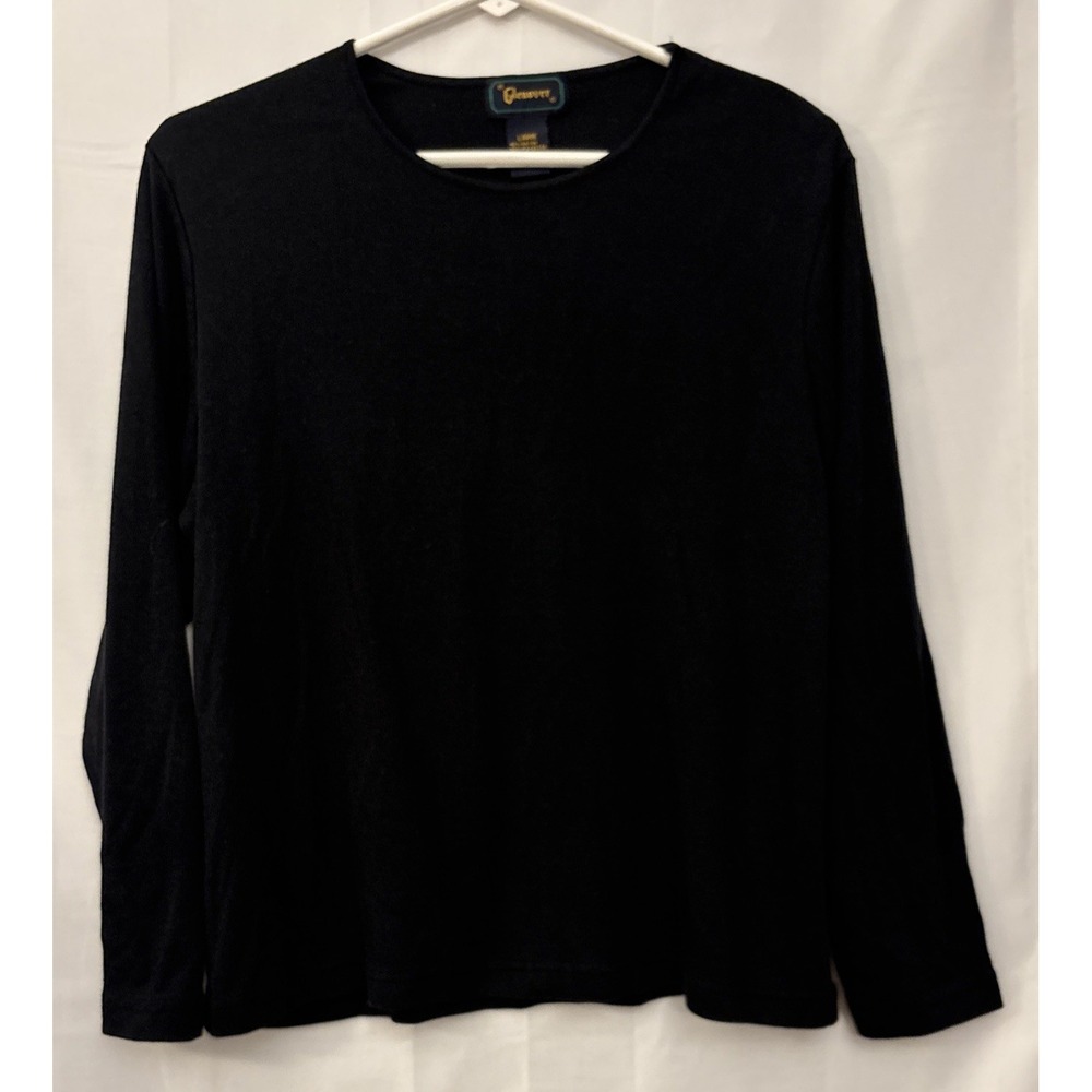 Women's Glenover‎ Crew Neck Vintage Black Knit Sweater Rayon Blend L